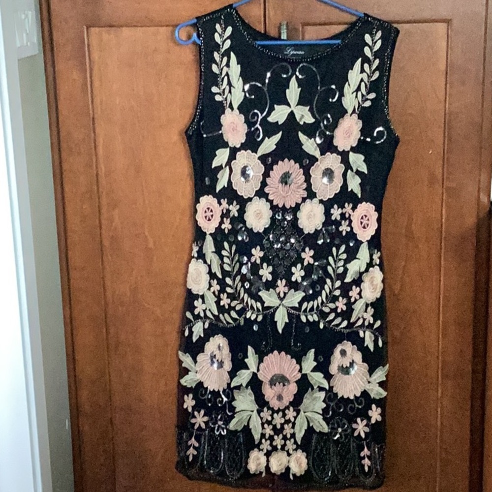 Express Black and Pink Sheath Mini Dress